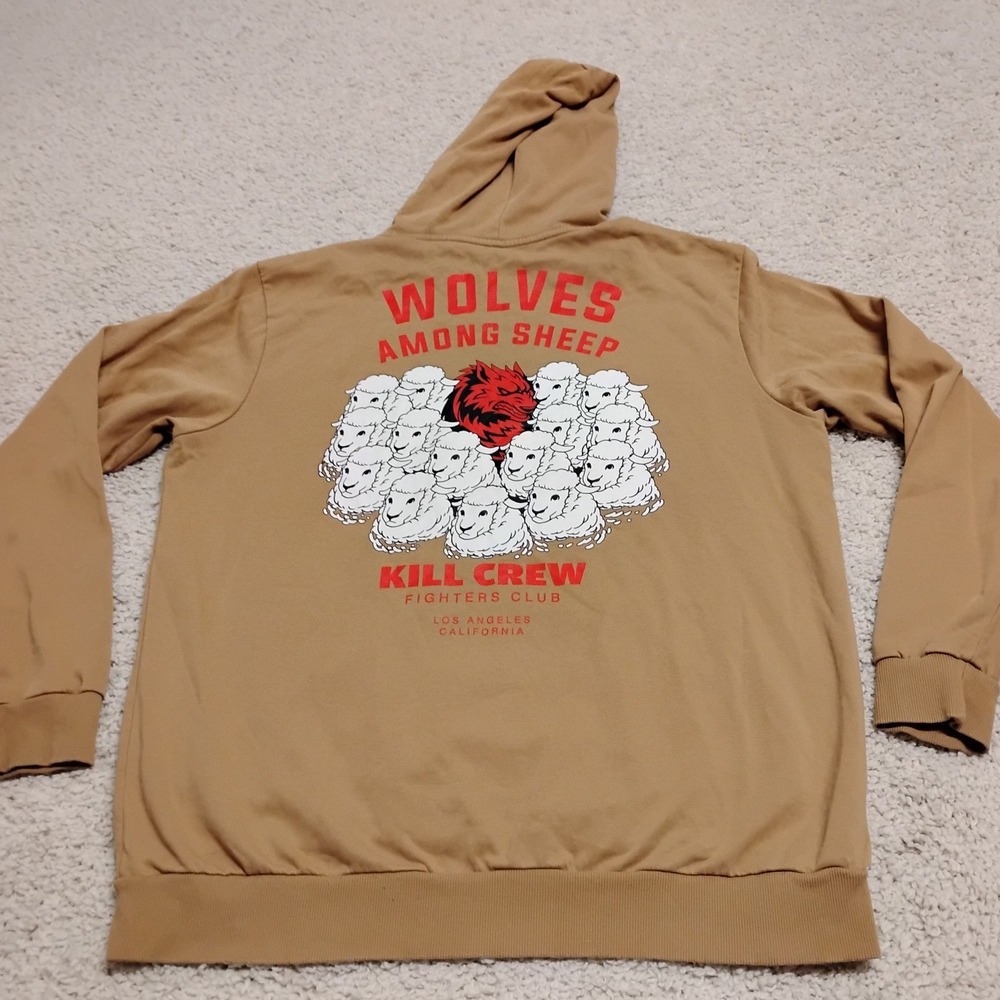 Kill Crew Hoodie Mens XL Brown Fighters Club Porrada Series Heavy Sheep Wolves